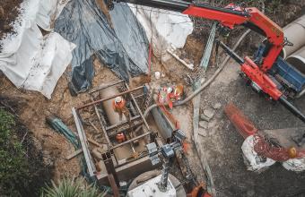 Arial Image of borer and truck